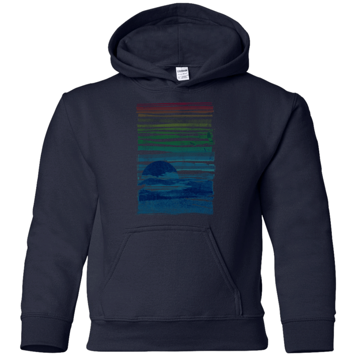 Sweatshirts Navy / YS Sea Landscape Youth Hoodie
