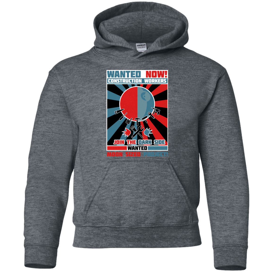 Sweatshirts Dark Heather / YS Secret Moon Society Youth Hoodie