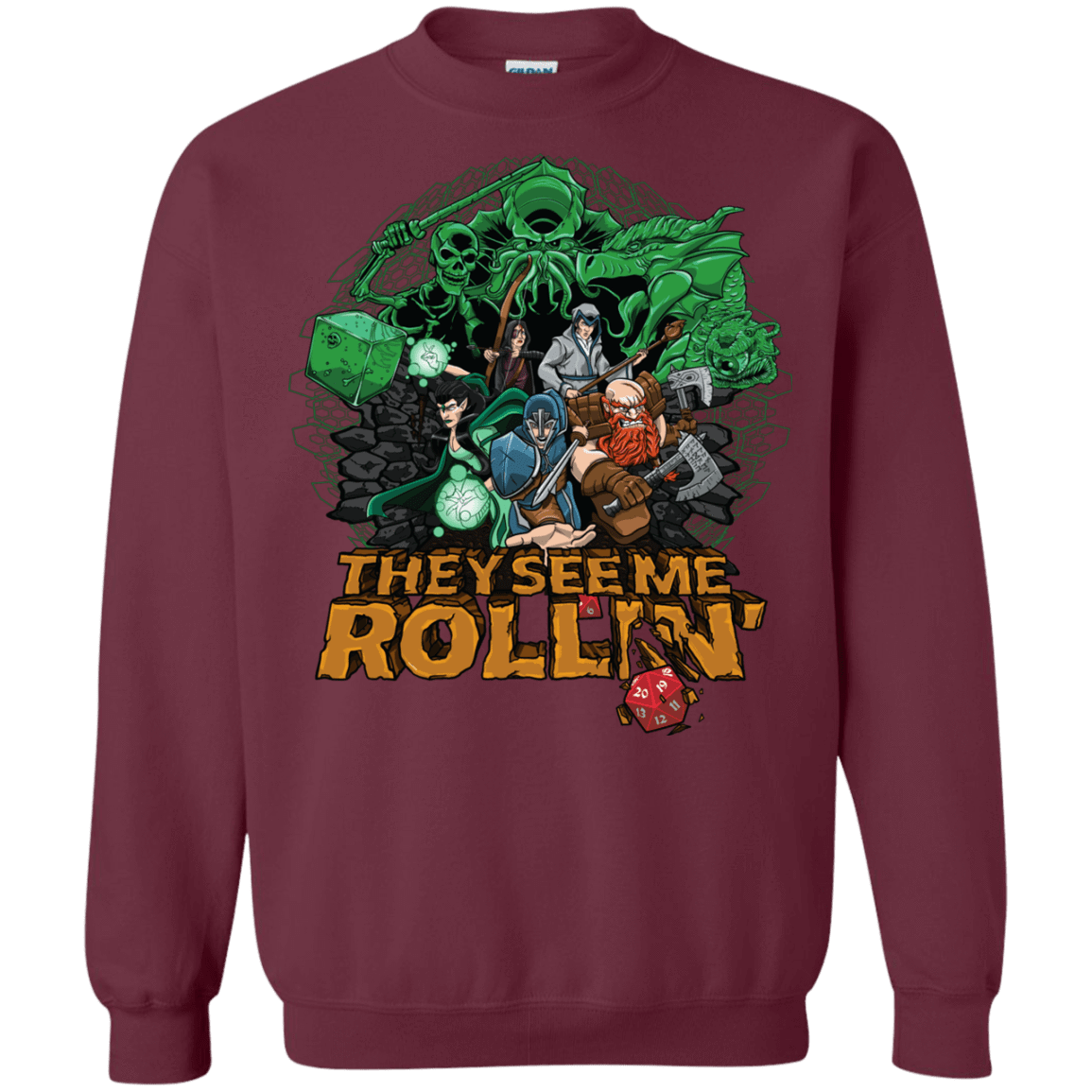 Sweatshirts Maroon / Small See me rolling Crewneck Sweatshirt