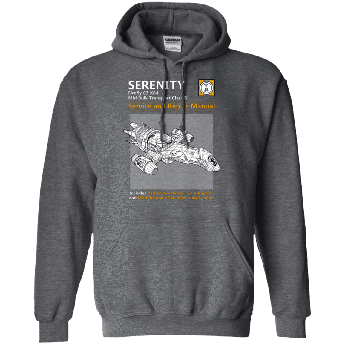 Sweatshirts Dark Heather / Small Serenity Service And Repair Manual Pullover Hoodie