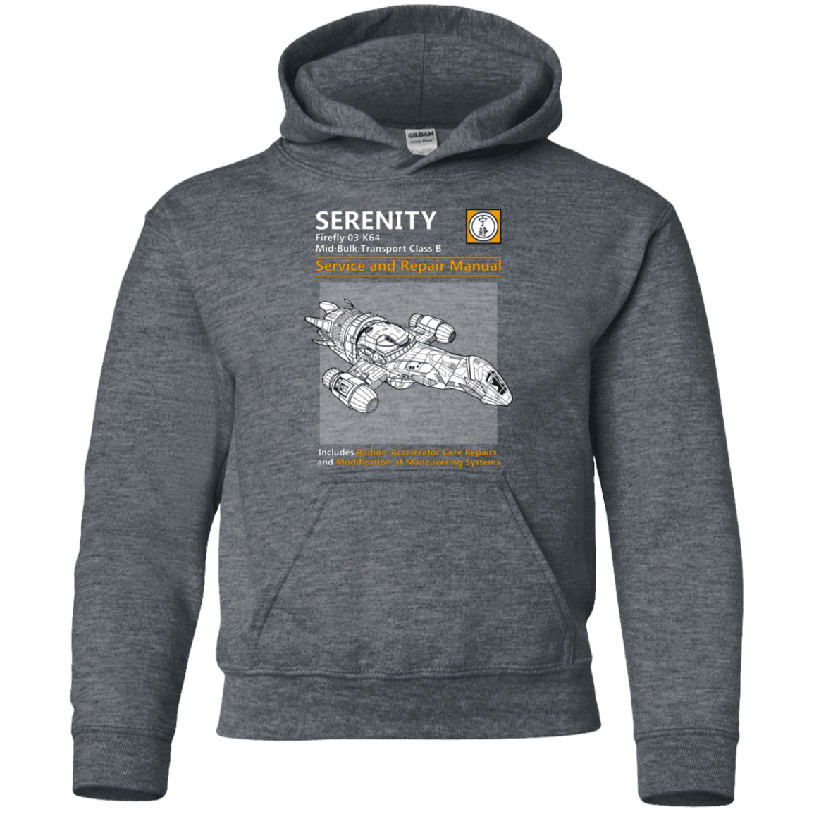 Sweatshirts Dark Heather / YS Serenity Service And Repair Manual Youth Hoodie