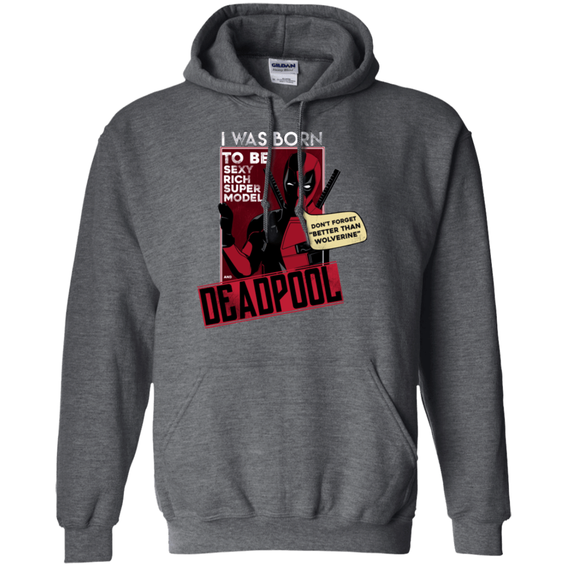 Sweatshirts Dark Heather / S Sexy Rich Super Model Pullover Hoodie