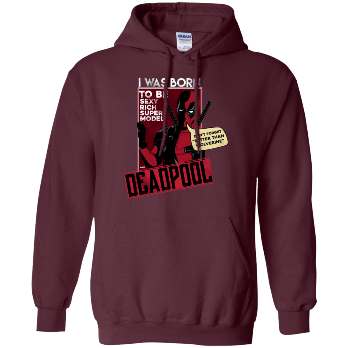 Sweatshirts Maroon / S Sexy Rich Super Model Pullover Hoodie