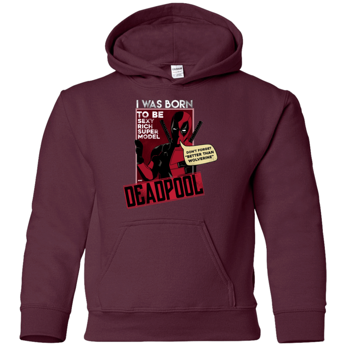 Sweatshirts Maroon / YS Sexy Rich Super Model Youth Hoodie