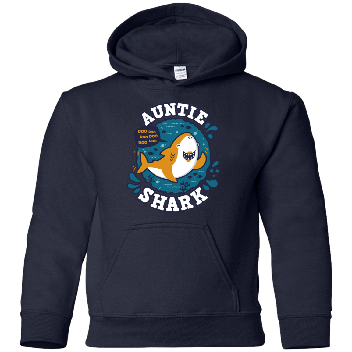Sweatshirts Navy / YS Shark Family Trazo - Auntie Youth Hoodie