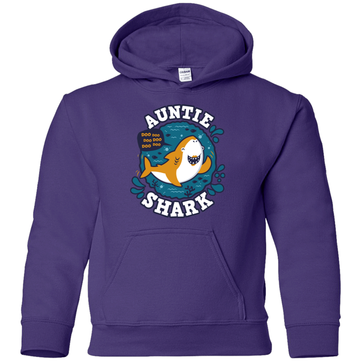 Sweatshirts Purple / YS Shark Family Trazo - Auntie Youth Hoodie