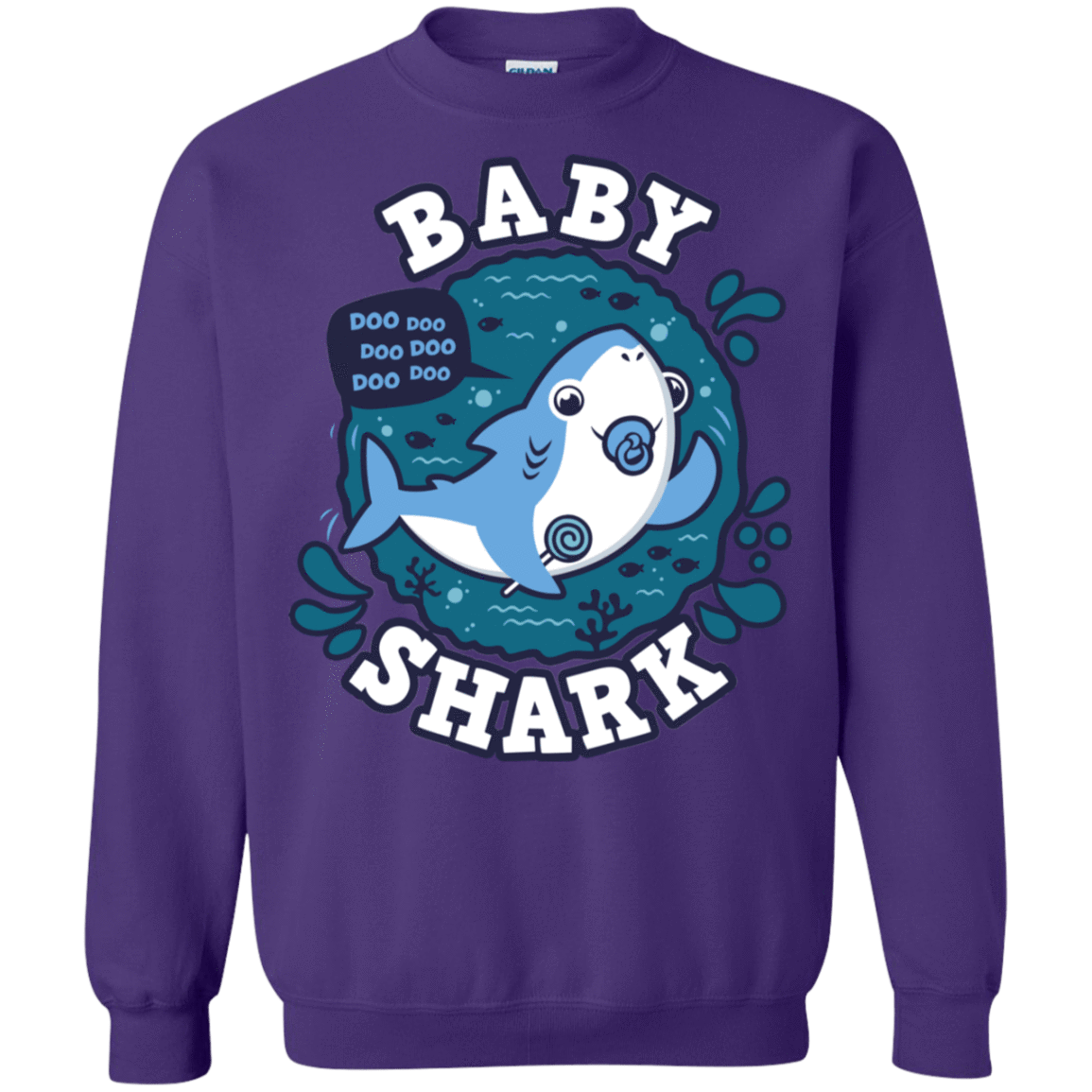Sweatshirts Purple / S Shark Family trazo - Baby Boy chupete Crewneck Sweatshirt