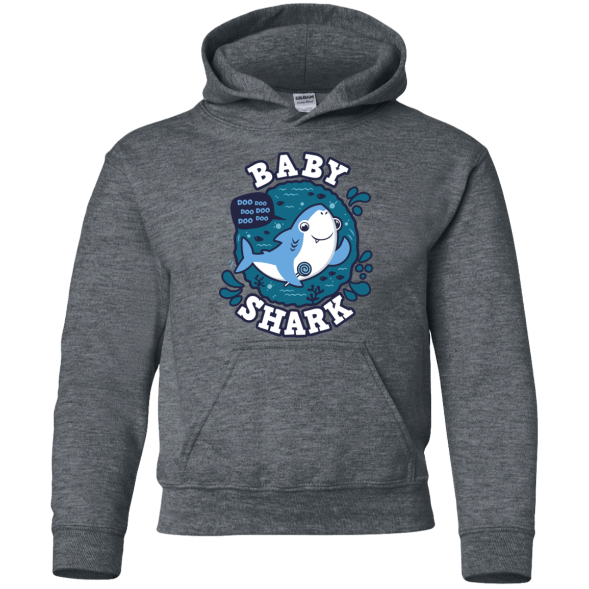 Sweatshirts Dark Heather / YS Shark Family trazo - Baby Boy Youth Hoodie