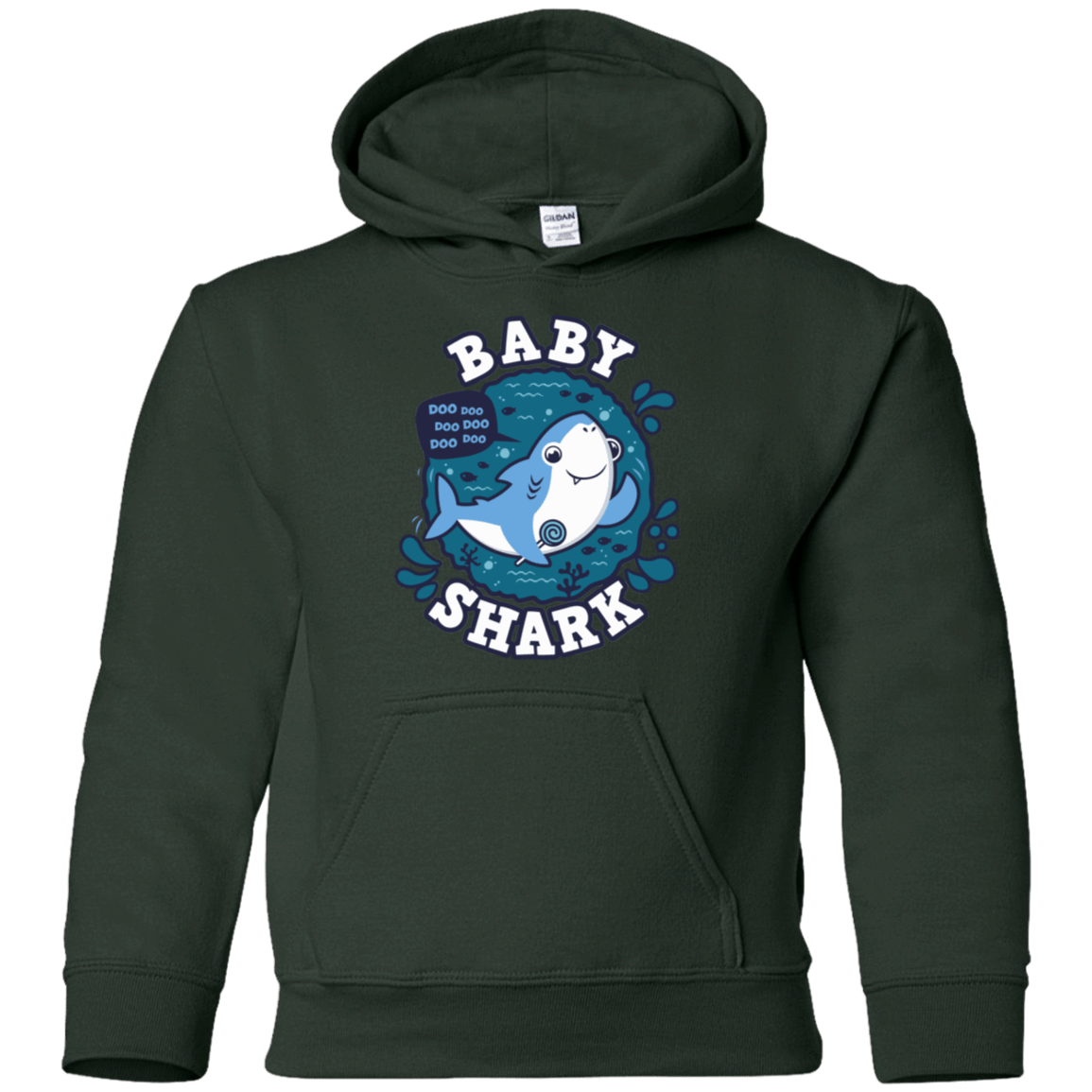 Sweatshirts Forest Green / YS Shark Family trazo - Baby Boy Youth Hoodie