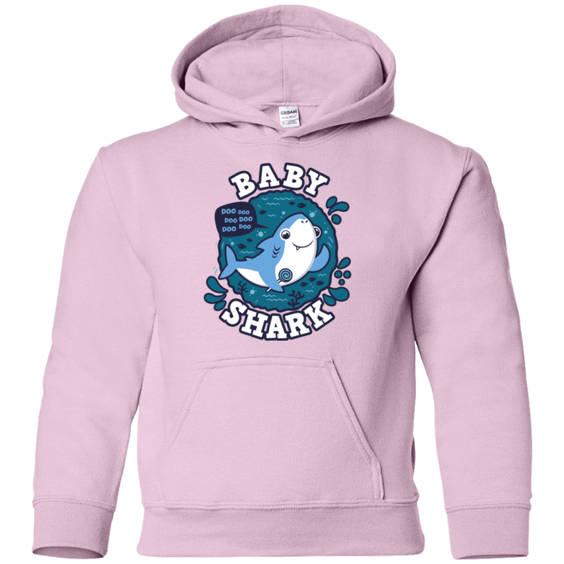 Sweatshirts Light Pink / YS Shark Family trazo - Baby Boy Youth Hoodie