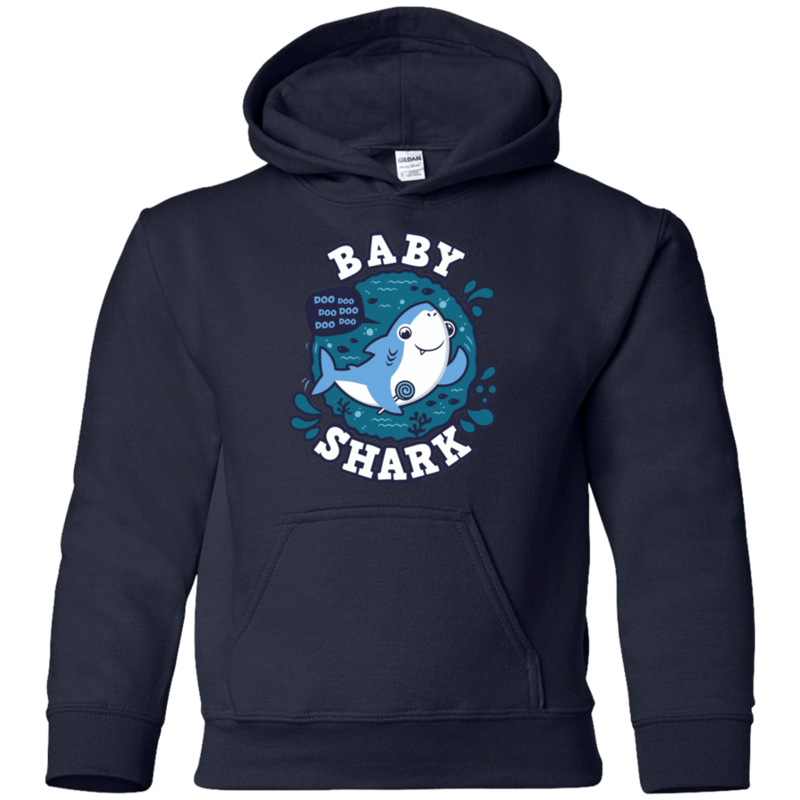 Sweatshirts Navy / YS Shark Family trazo - Baby Boy Youth Hoodie