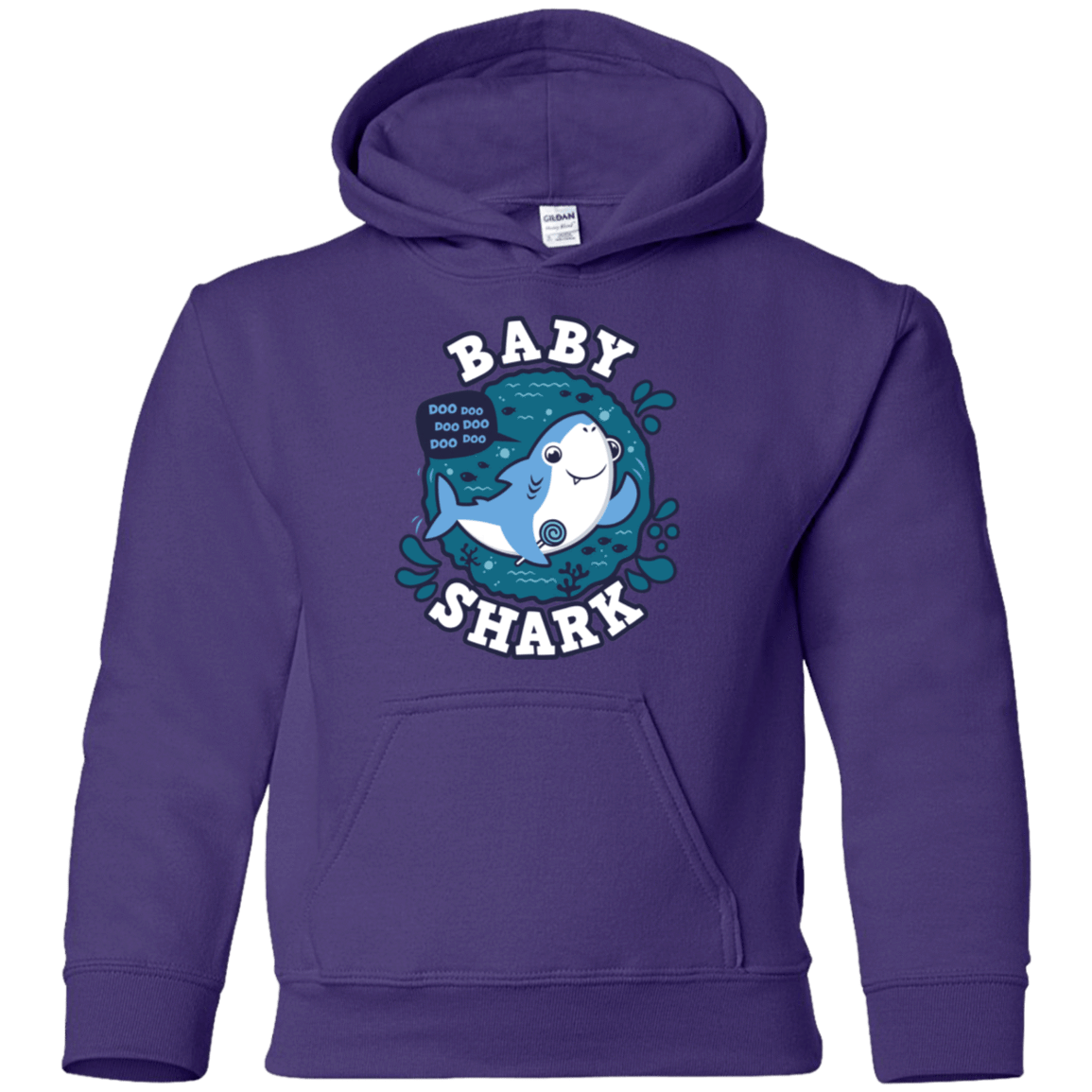 Sweatshirts Purple / YS Shark Family trazo - Baby Boy Youth Hoodie