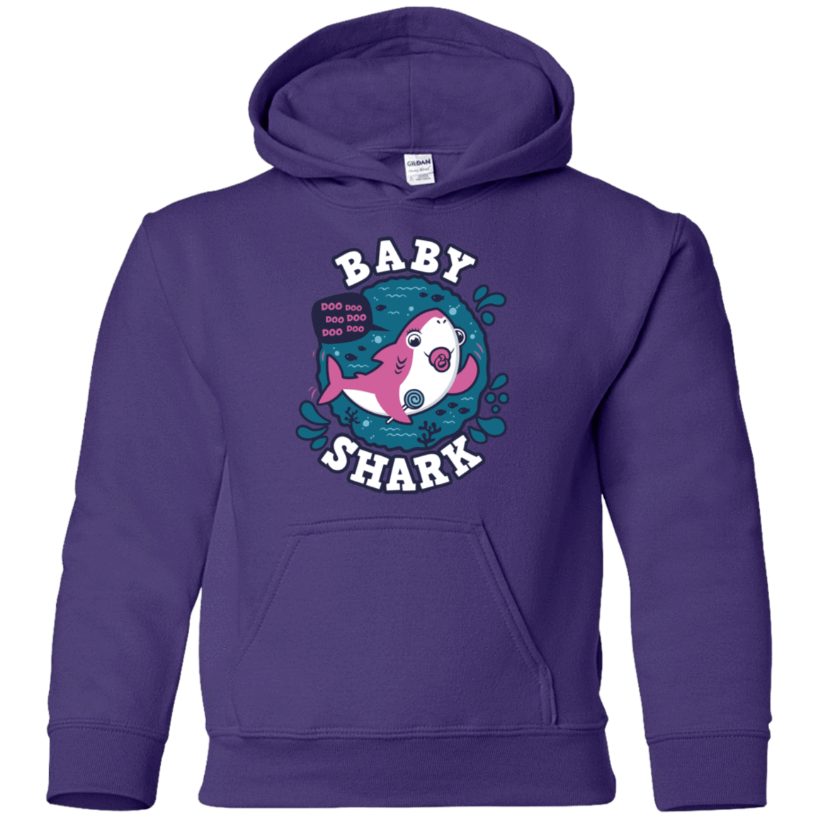 Sweatshirts Purple / YS Shark Family trazo - Baby Girl chupete Youth Hoodie