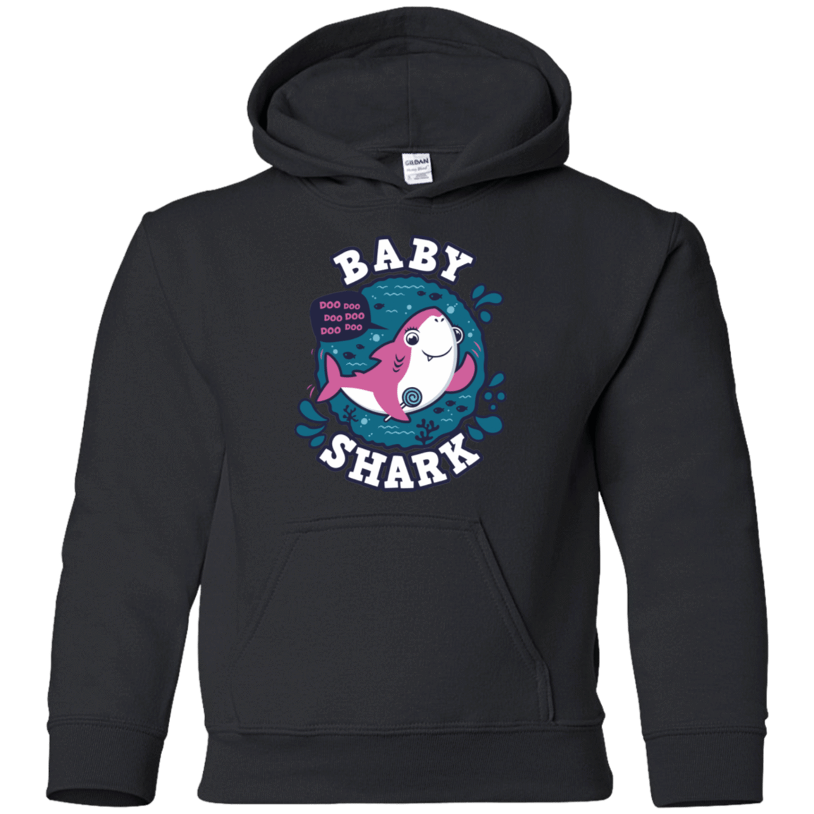 Sweatshirts Black / YS Shark Family trazo - Baby Girl Youth Hoodie