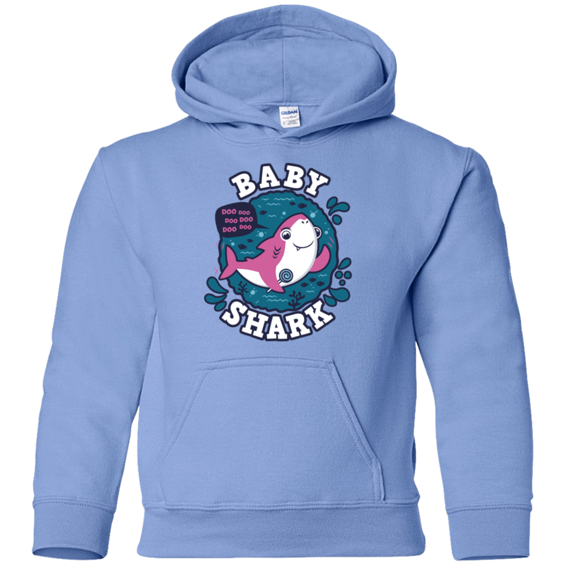 Sweatshirts Carolina Blue / YS Shark Family trazo - Baby Girl Youth Hoodie