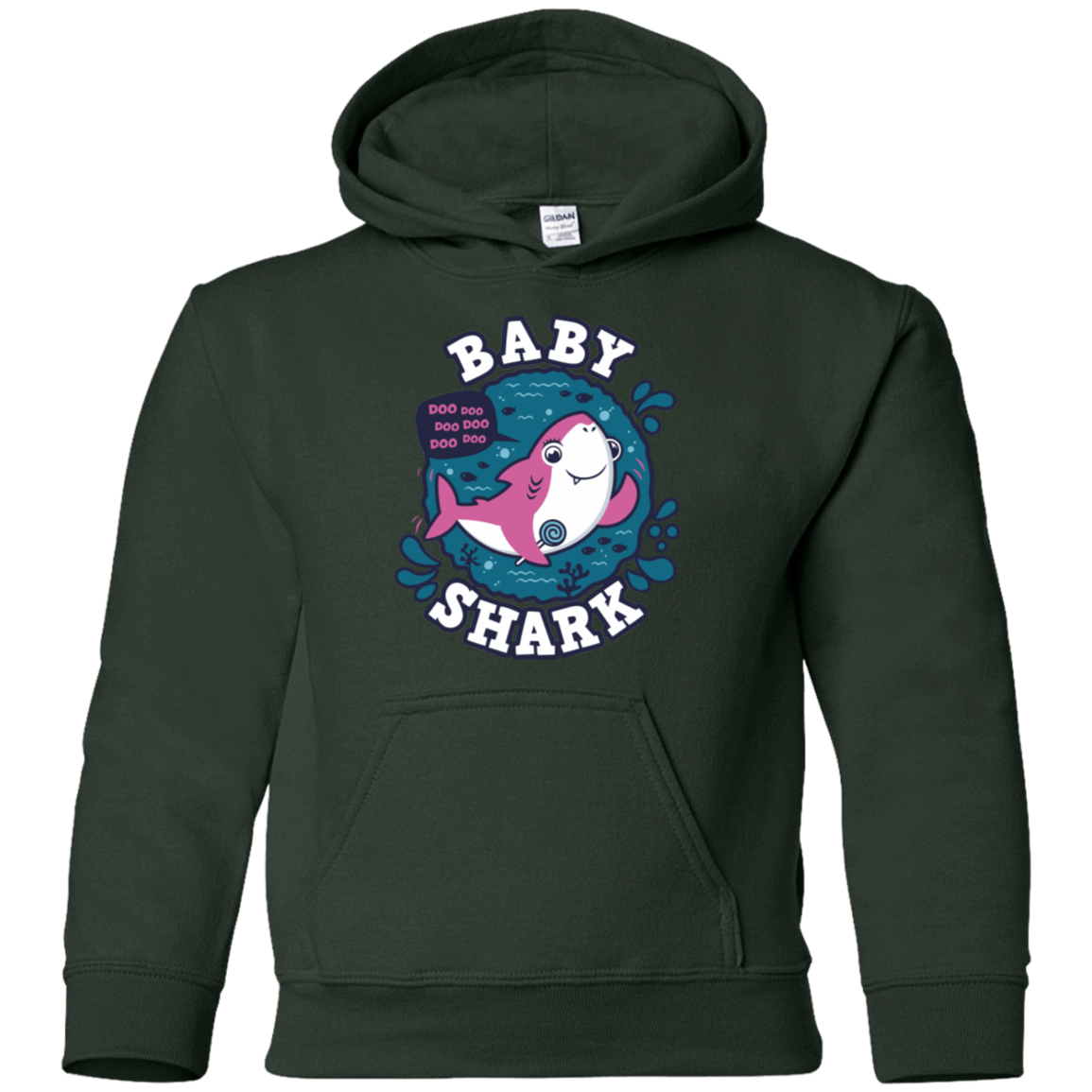 Sweatshirts Forest Green / YS Shark Family trazo - Baby Girl Youth Hoodie