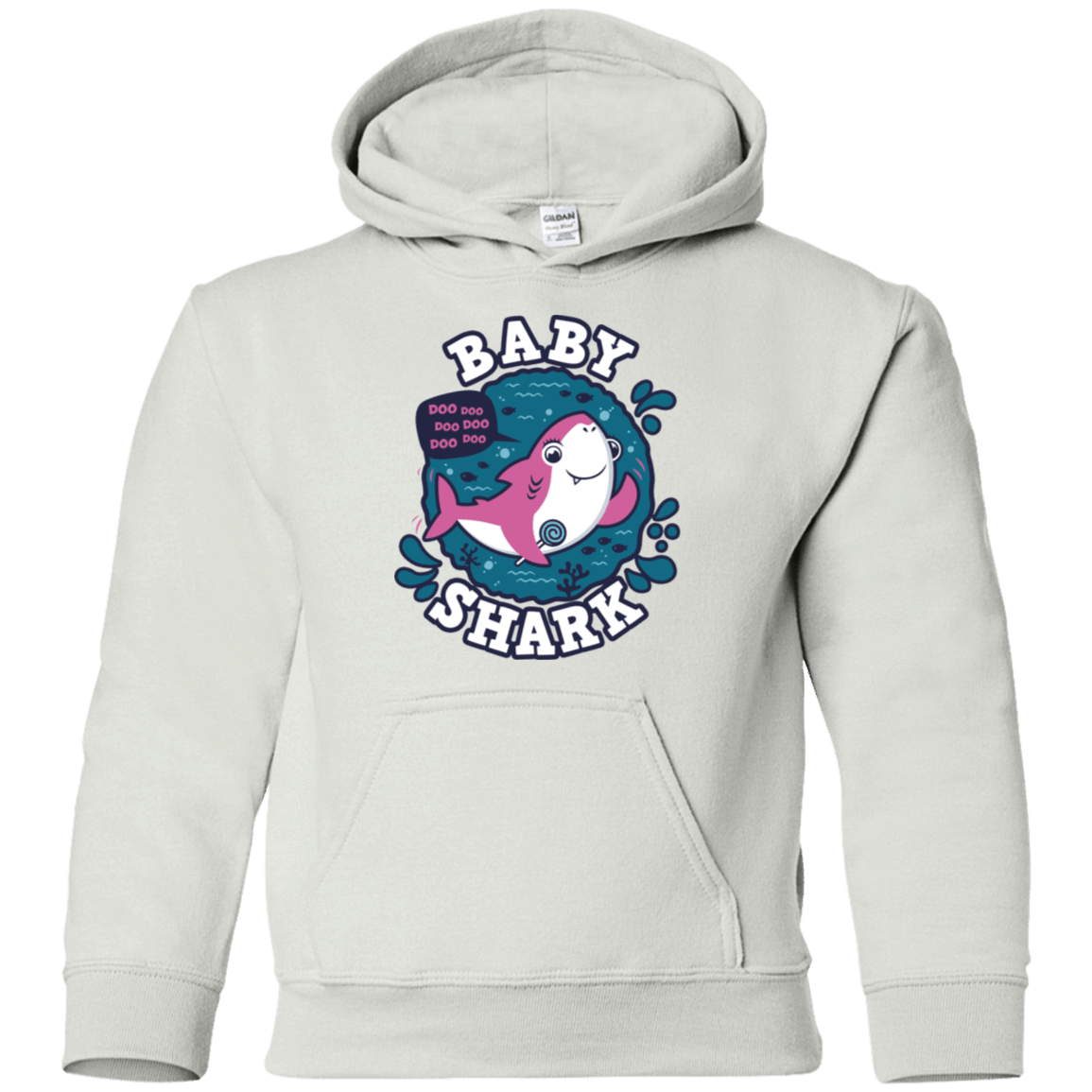 Sweatshirts White / YS Shark Family trazo - Baby Girl Youth Hoodie