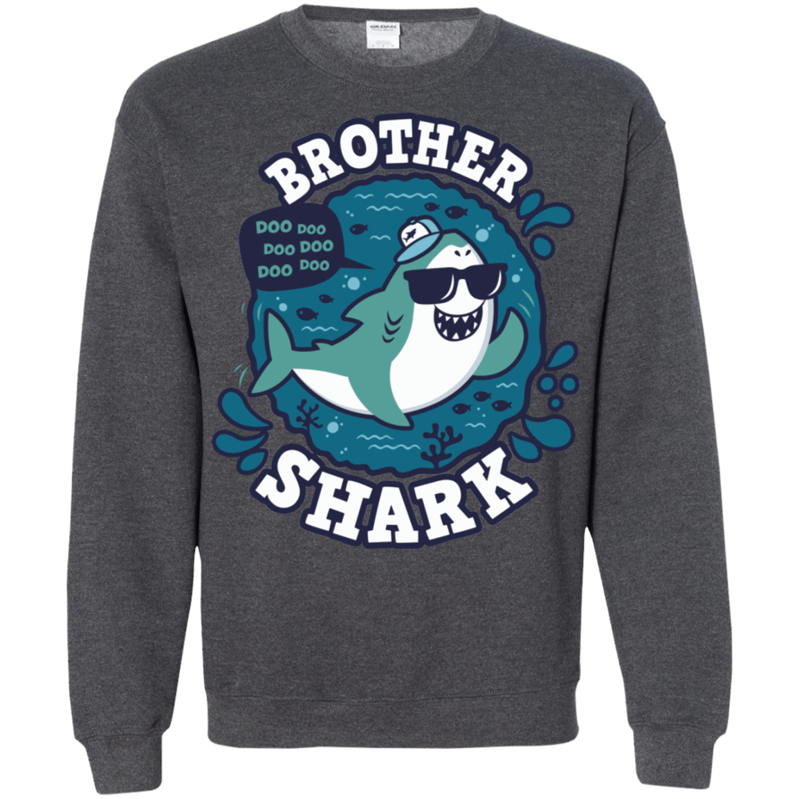 Sweatshirts Dark Heather / S Shark Family trazo - Brother Crewneck Sweatshirt