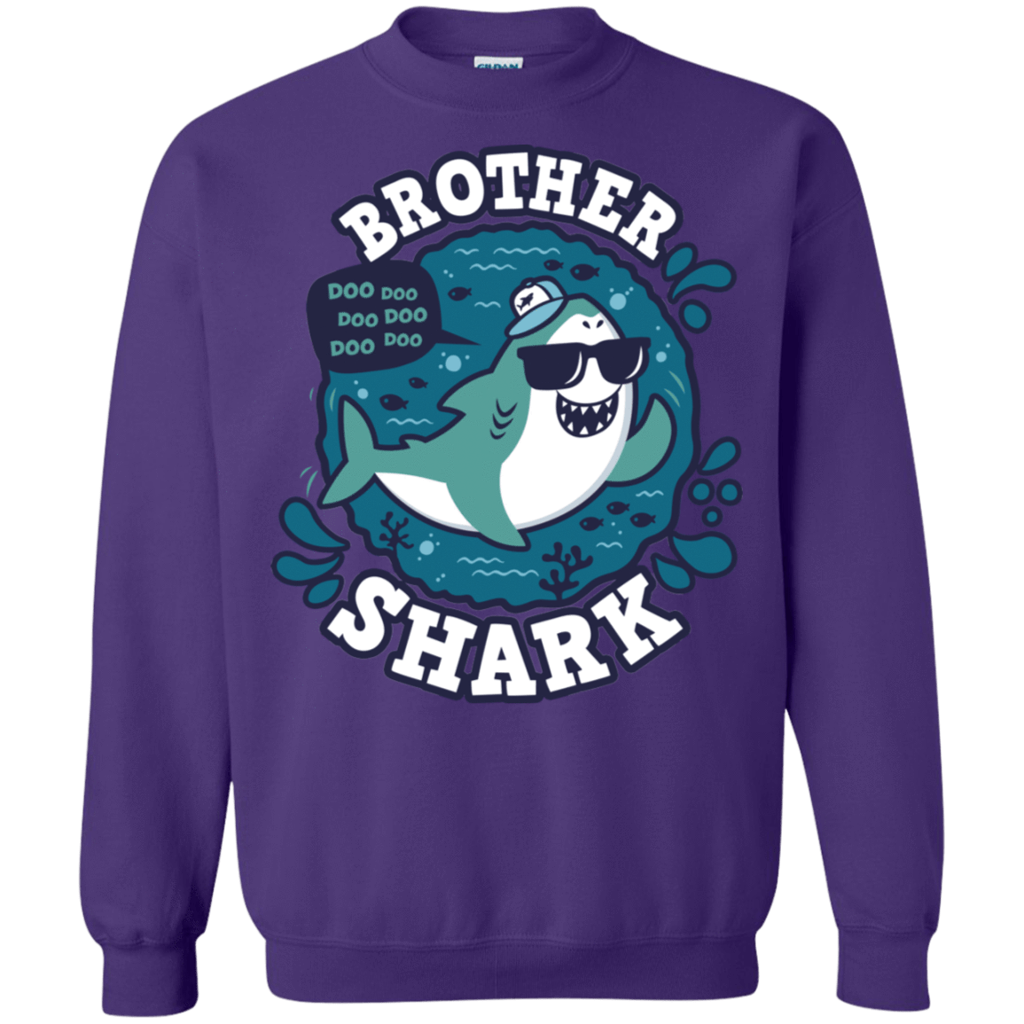 Sweatshirts Purple / S Shark Family trazo - Brother Crewneck Sweatshirt