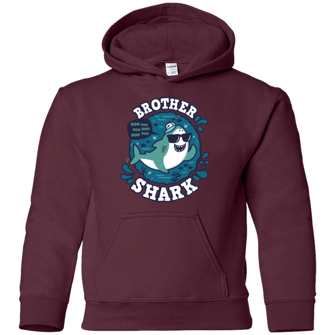 Sweatshirts Maroon / YS Shark Family trazo - Brother Youth Hoodie
