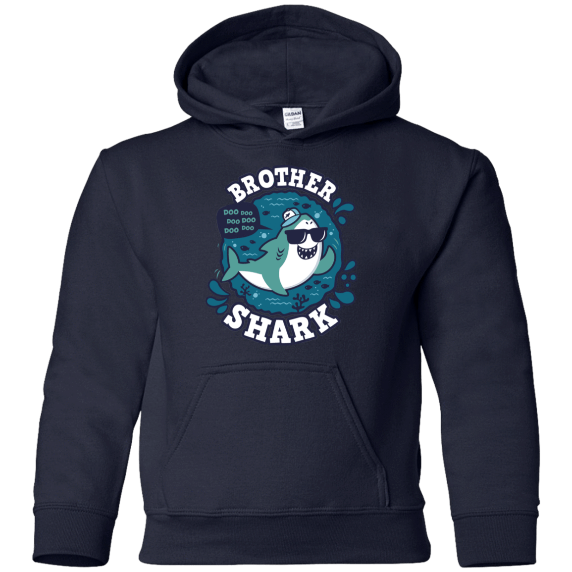 Sweatshirts Navy / YS Shark Family trazo - Brother Youth Hoodie
