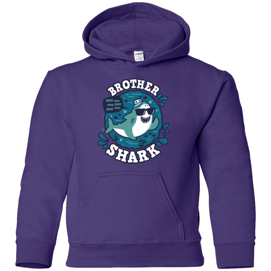 Sweatshirts Purple / YS Shark Family trazo - Brother Youth Hoodie