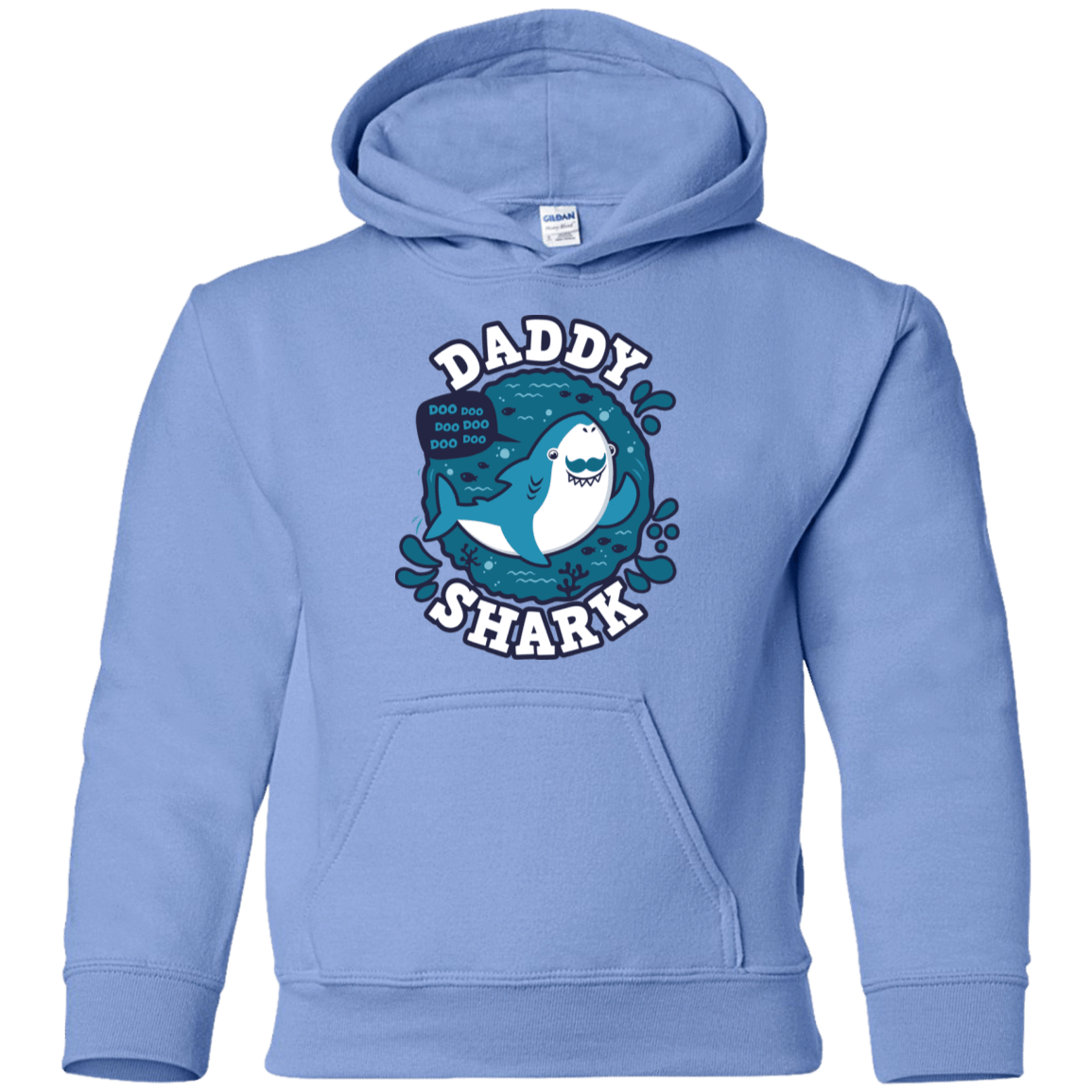 Sweatshirts Carolina Blue / YS Shark Family trazo - Daddy Youth Hoodie