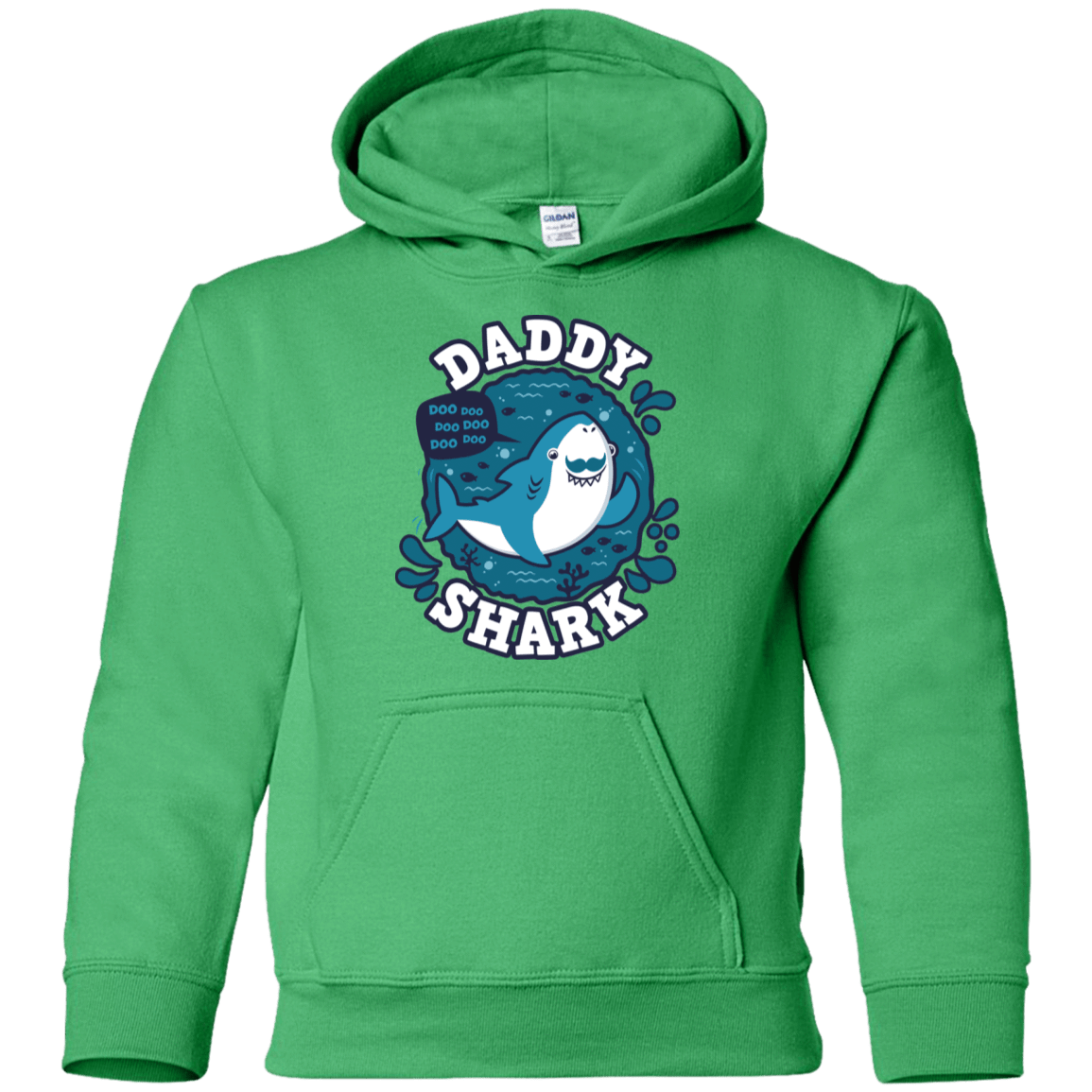 Sweatshirts Irish Green / YS Shark Family trazo - Daddy Youth Hoodie