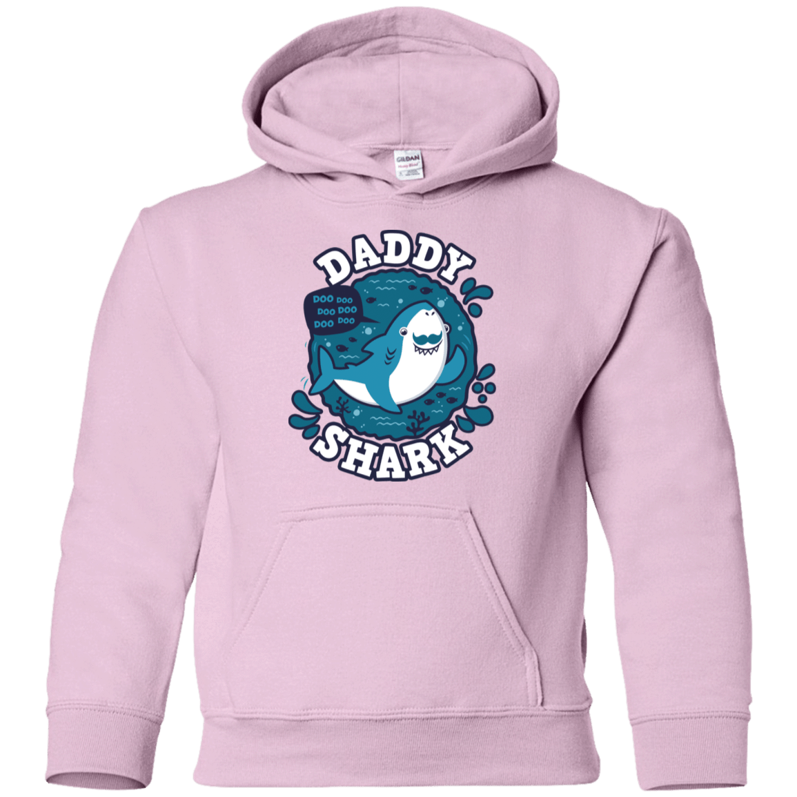 Sweatshirts Light Pink / YS Shark Family trazo - Daddy Youth Hoodie