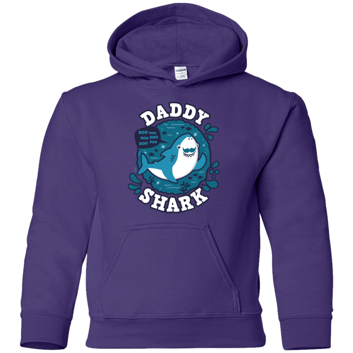 Sweatshirts Purple / YS Shark Family trazo - Daddy Youth Hoodie