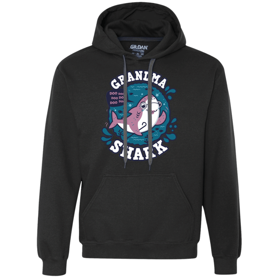 Sweatshirts Black / S Shark Family trazo - Grandma Premium Fleece Hoodie