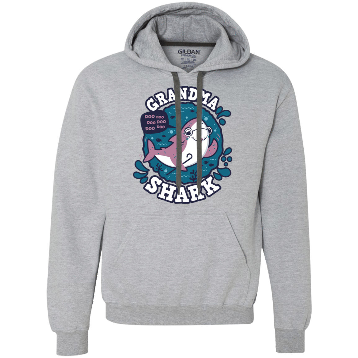Sweatshirts Sport Grey / 2XL Shark Family trazo - Grandma Premium Fleece Hoodie