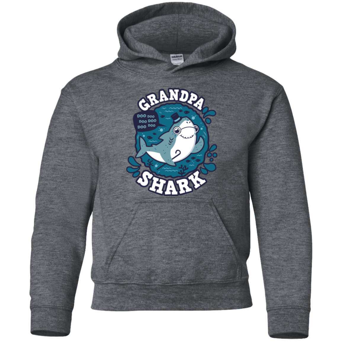 Sweatshirts Dark Heather / YS Shark Family trazo - Grandpa Youth Hoodie