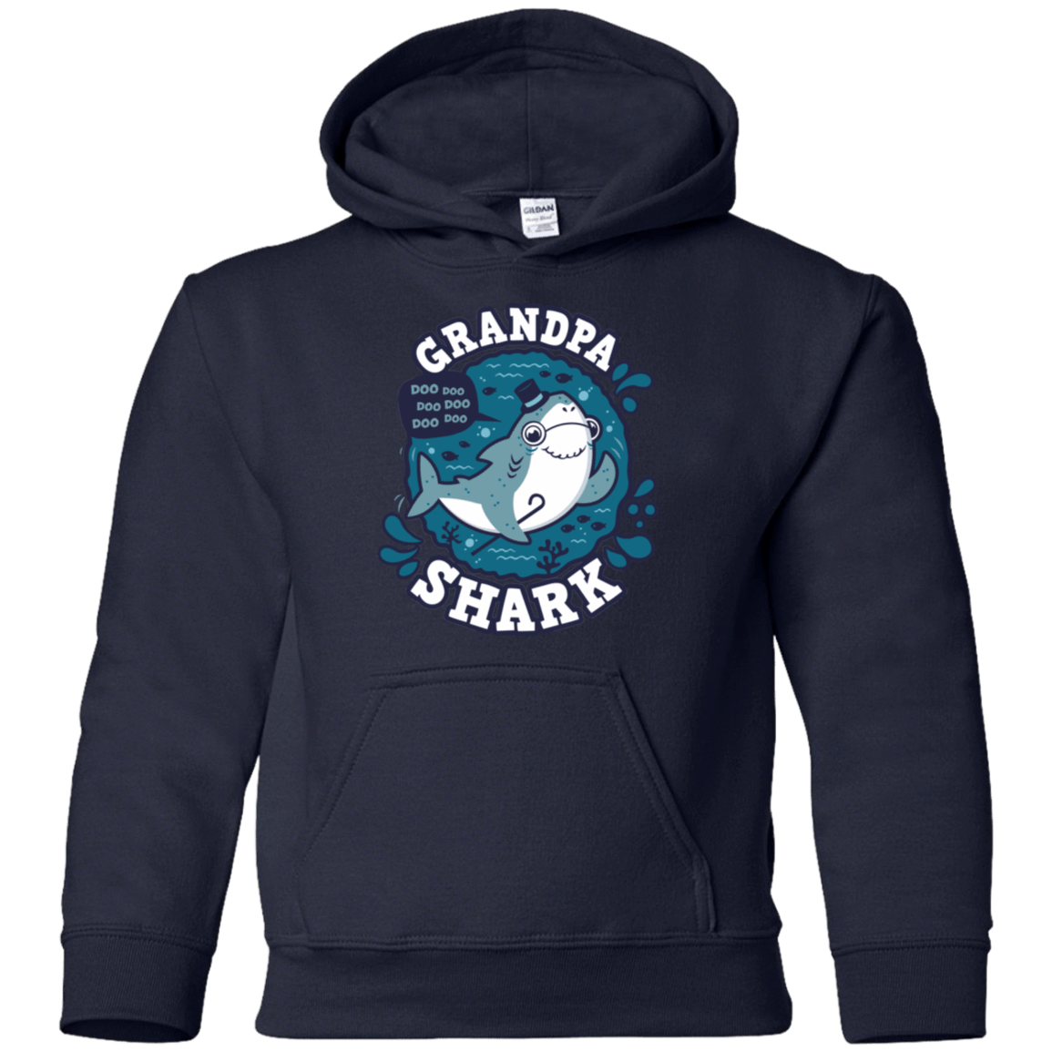 Sweatshirts Navy / YS Shark Family trazo - Grandpa Youth Hoodie