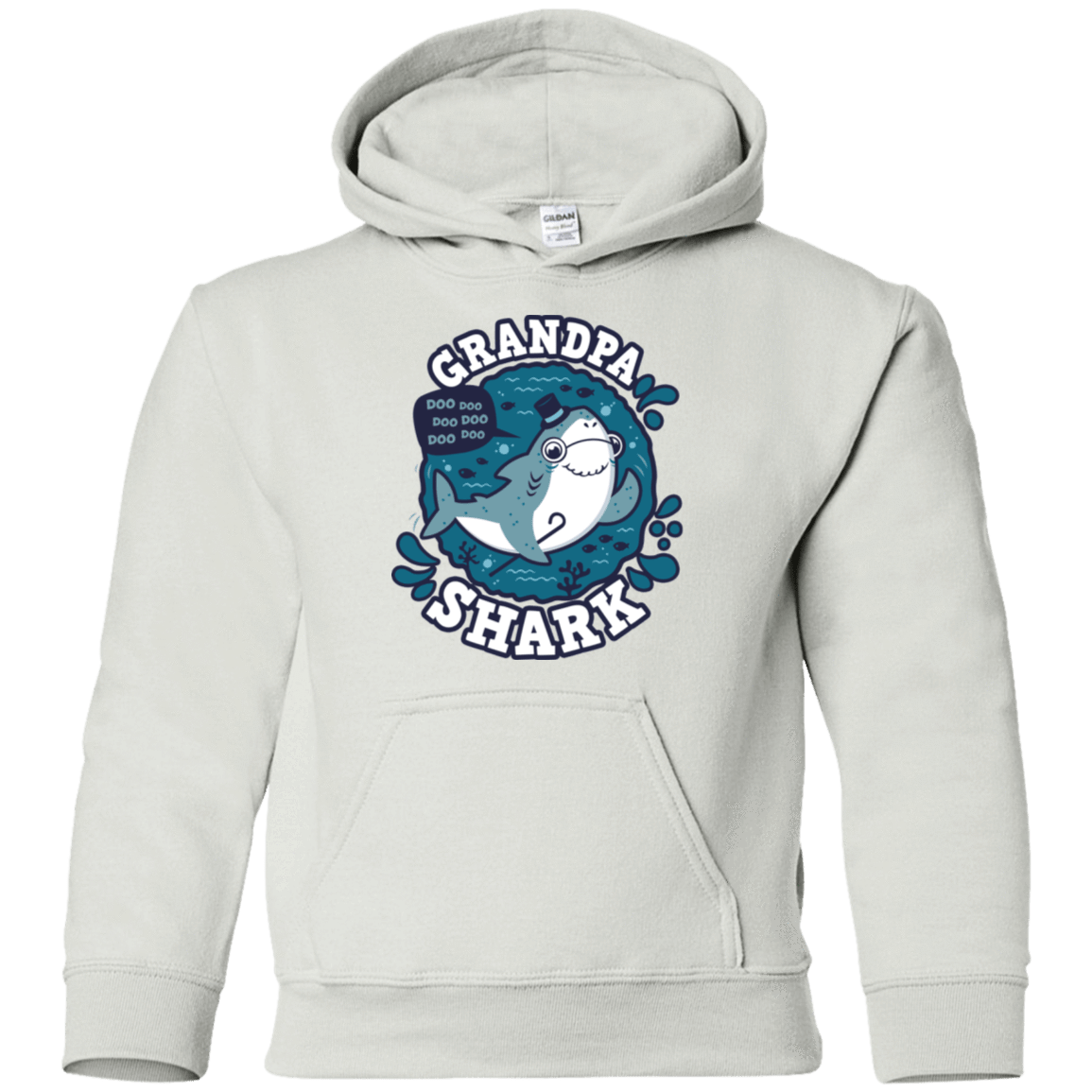 Sweatshirts White / YS Shark Family trazo - Grandpa Youth Hoodie