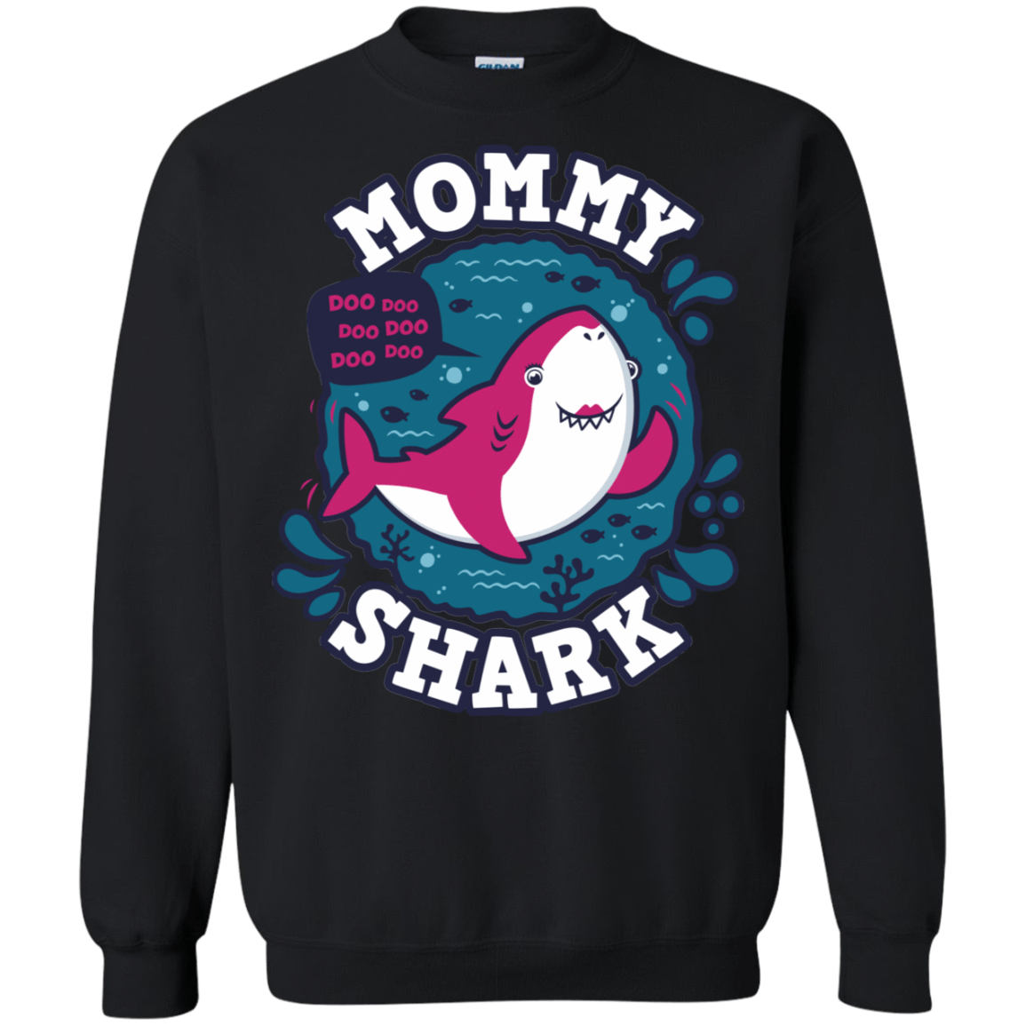 Sweatshirts Black / S Shark Family trazo - Mommy Crewneck Sweatshirt