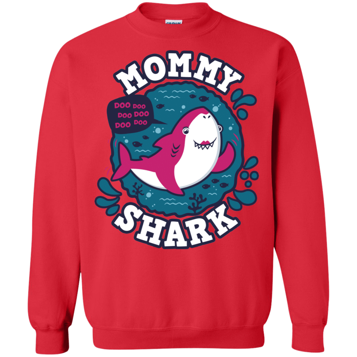 Sweatshirts Red / S Shark Family trazo - Mommy Crewneck Sweatshirt