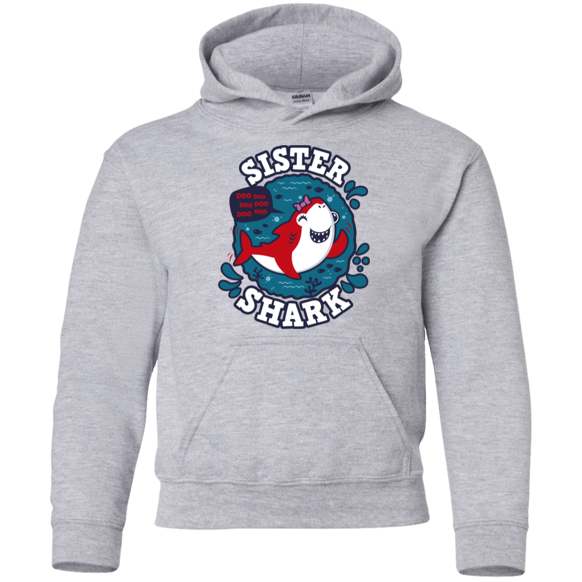 Sweatshirts Sport Grey / YS Shark Family trazo - Sister Youth Hoodie