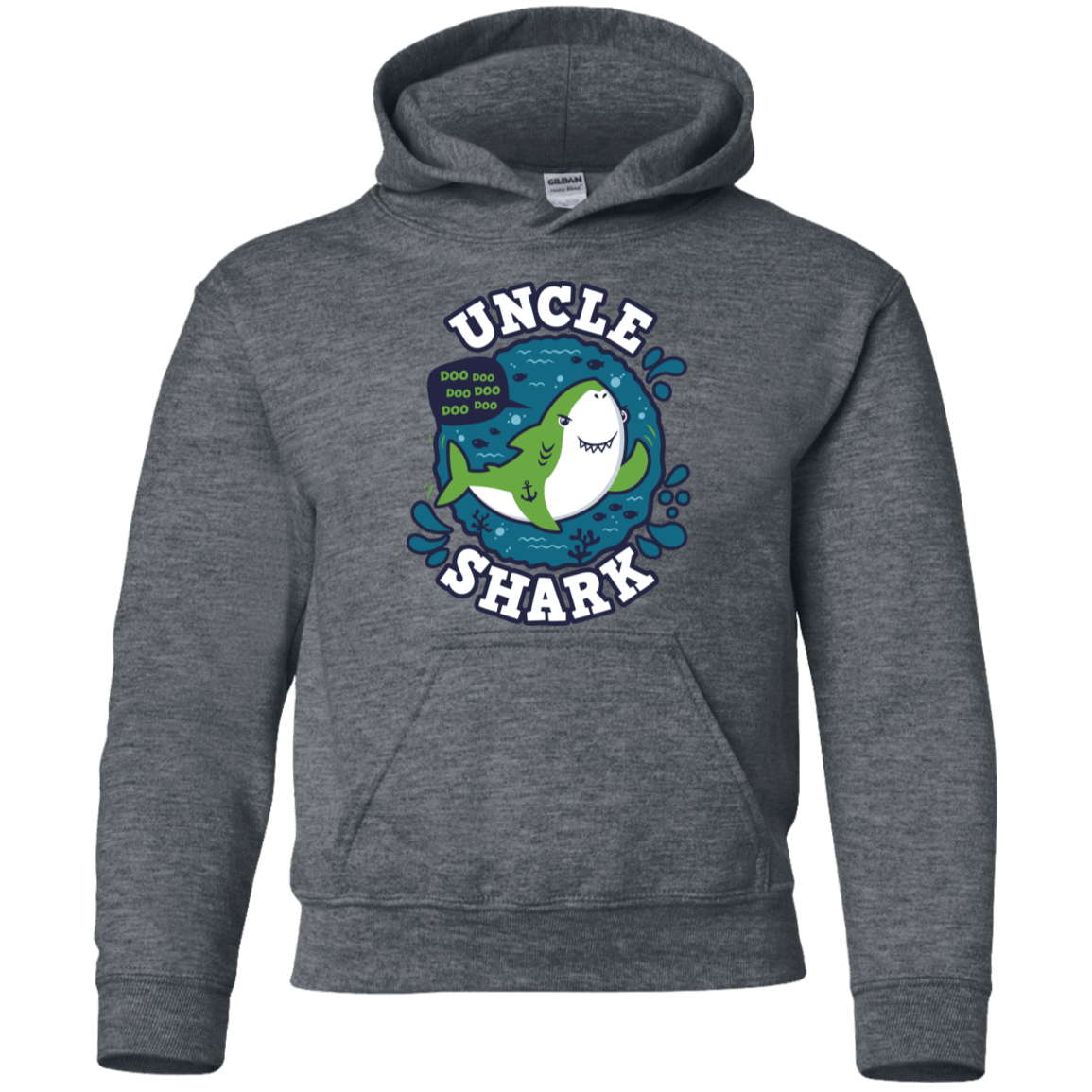 Sweatshirts Dark Heather / YS Shark Family trazo - Uncle Youth Hoodie