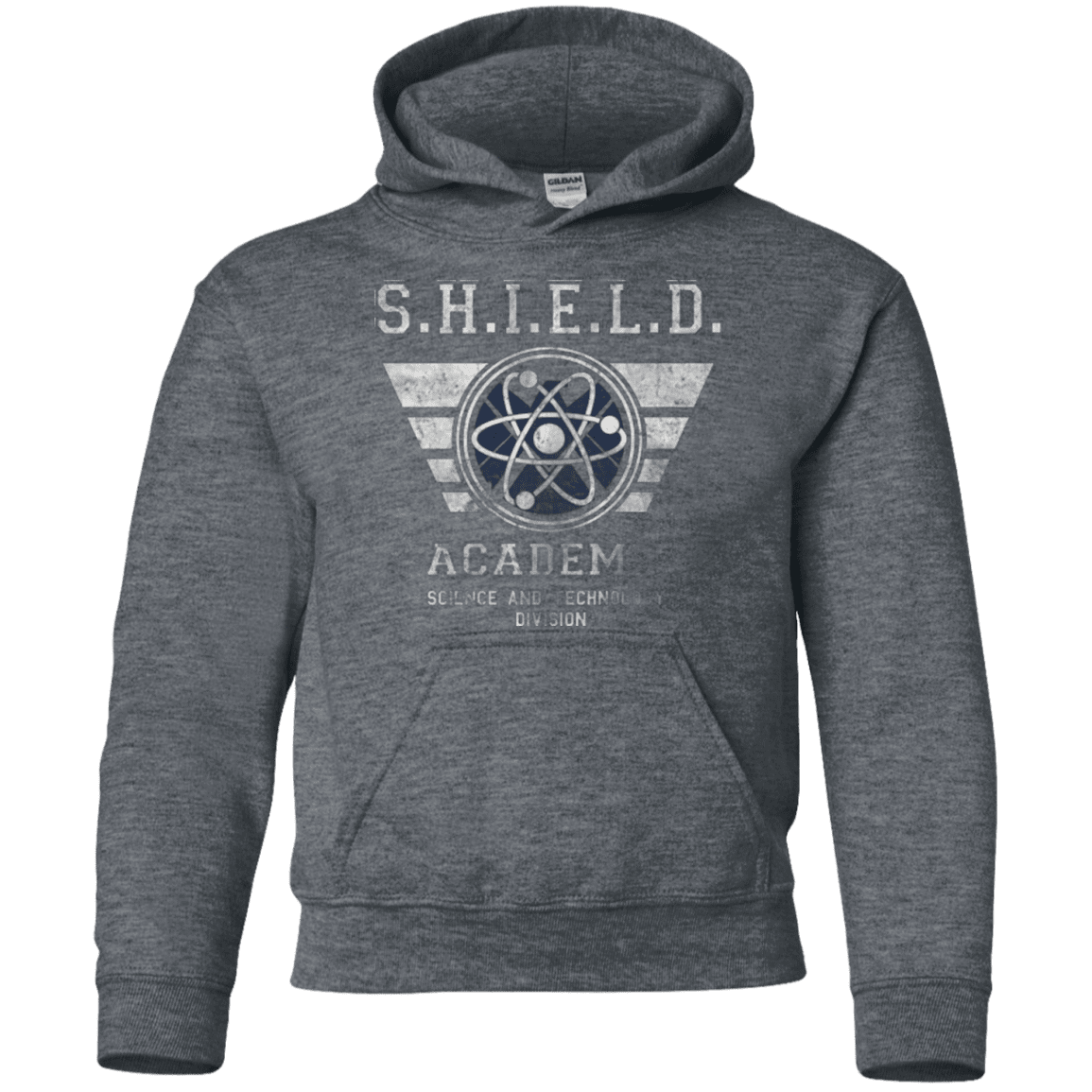 Sweatshirts Dark Heather / YS Shield Academy Youth Hoodie