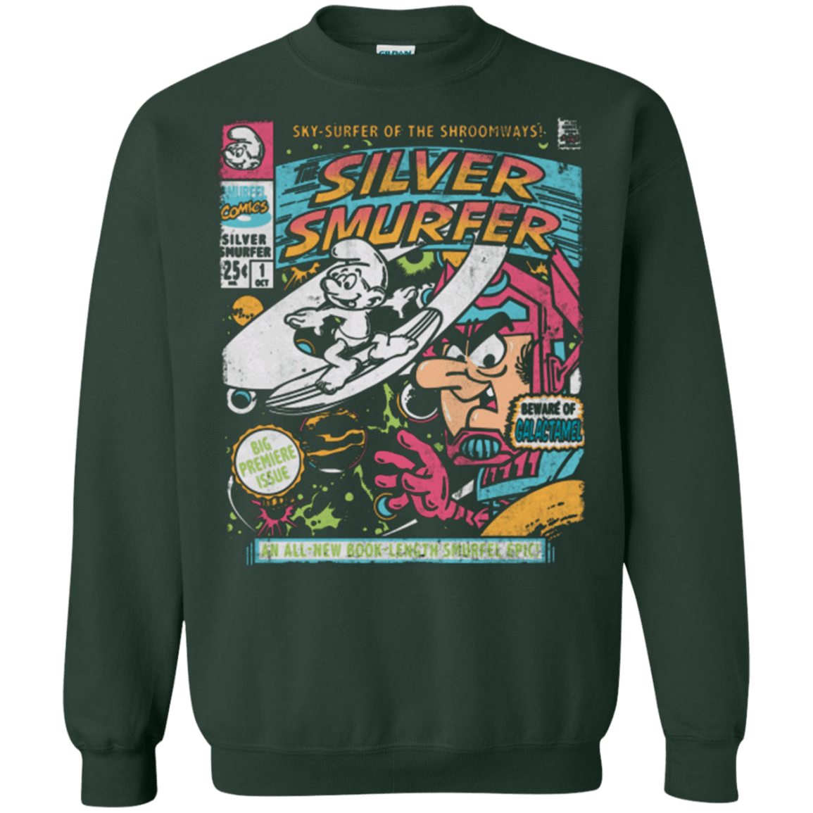 Sweatshirts Forest Green / Small Silver Smurfer Crewneck Sweatshirt
