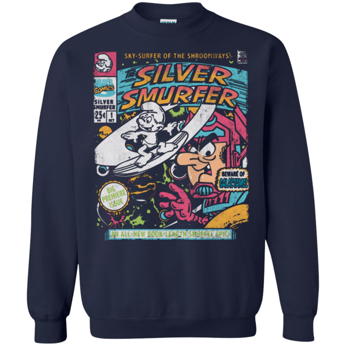 Sweatshirts Navy / Small Silver Smurfer Crewneck Sweatshirt