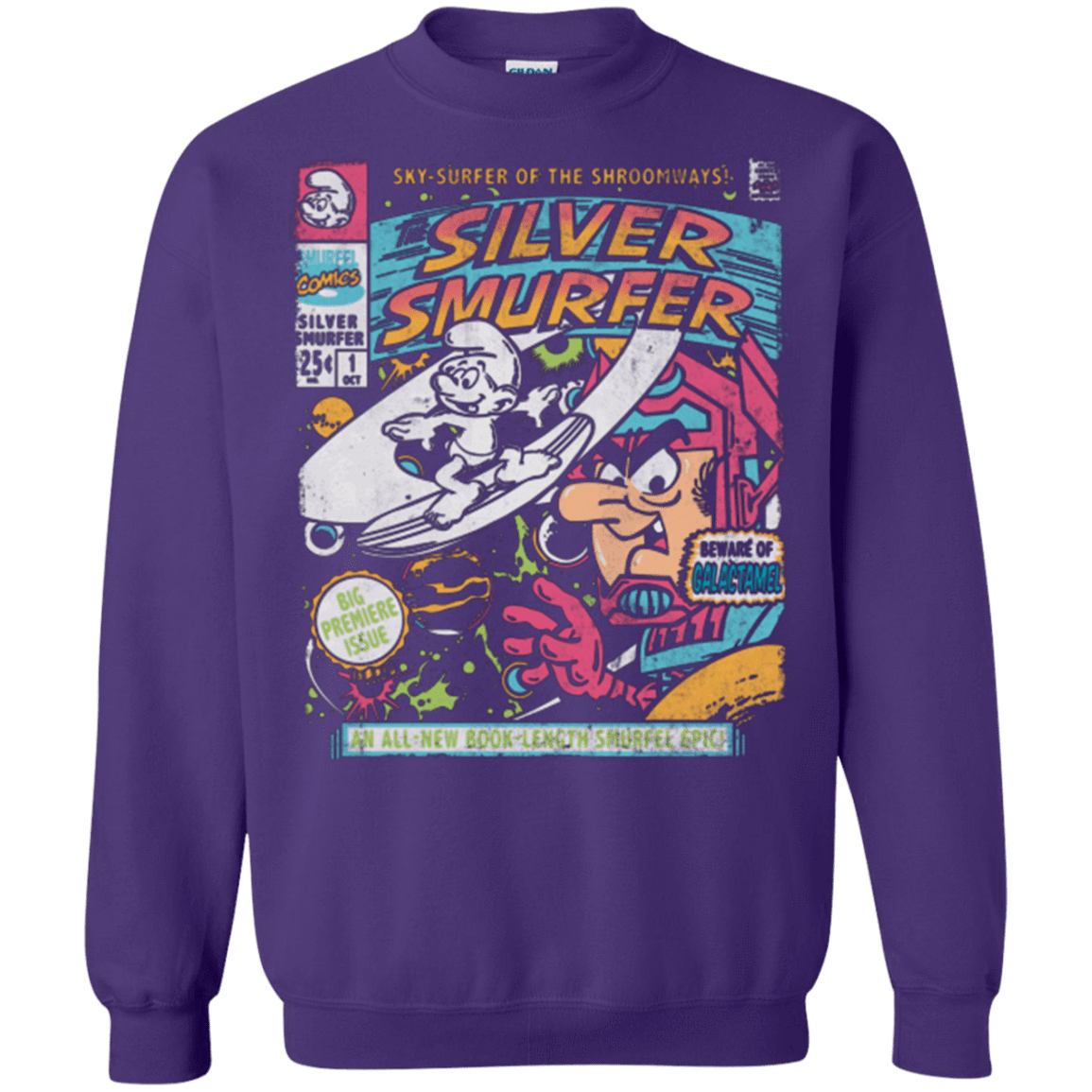 Sweatshirts Purple / Small Silver Smurfer Crewneck Sweatshirt