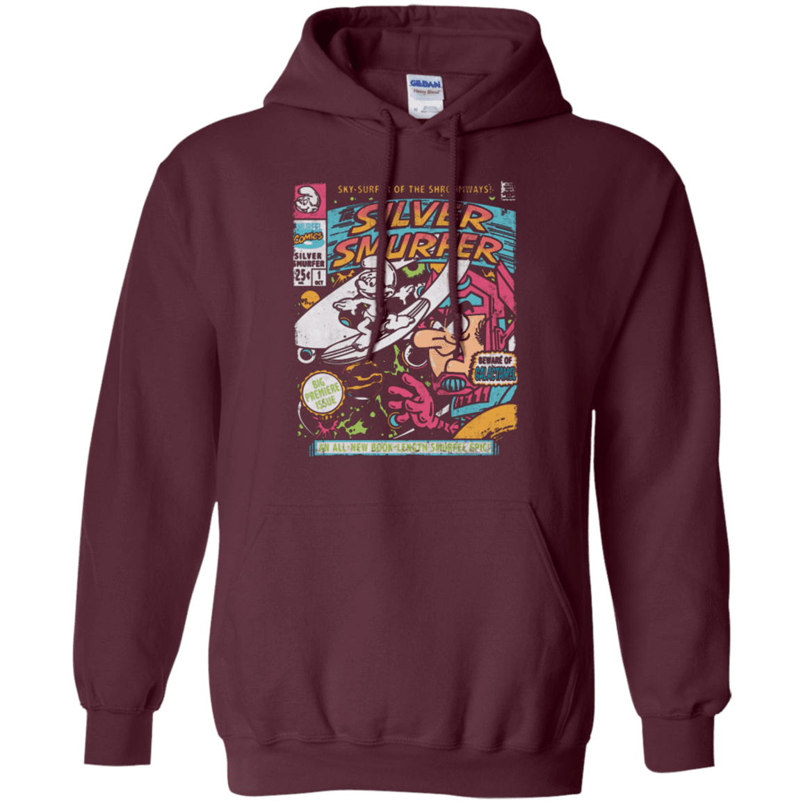 Sweatshirts Maroon / Small Silver Smurfer Pullover Hoodie