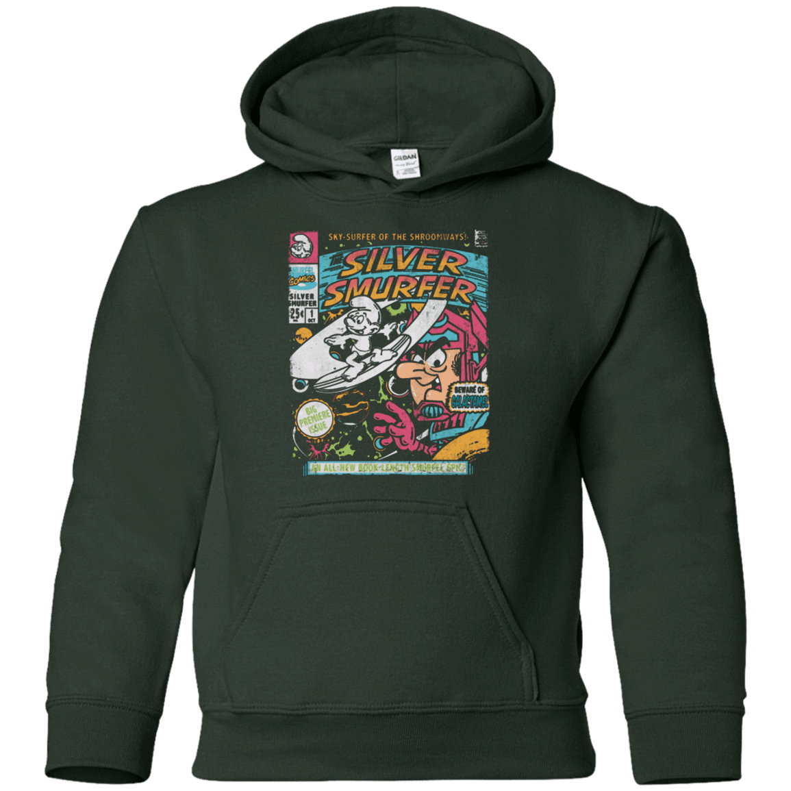 Sweatshirts Forest Green / YS Silver Smurfer Youth Hoodie