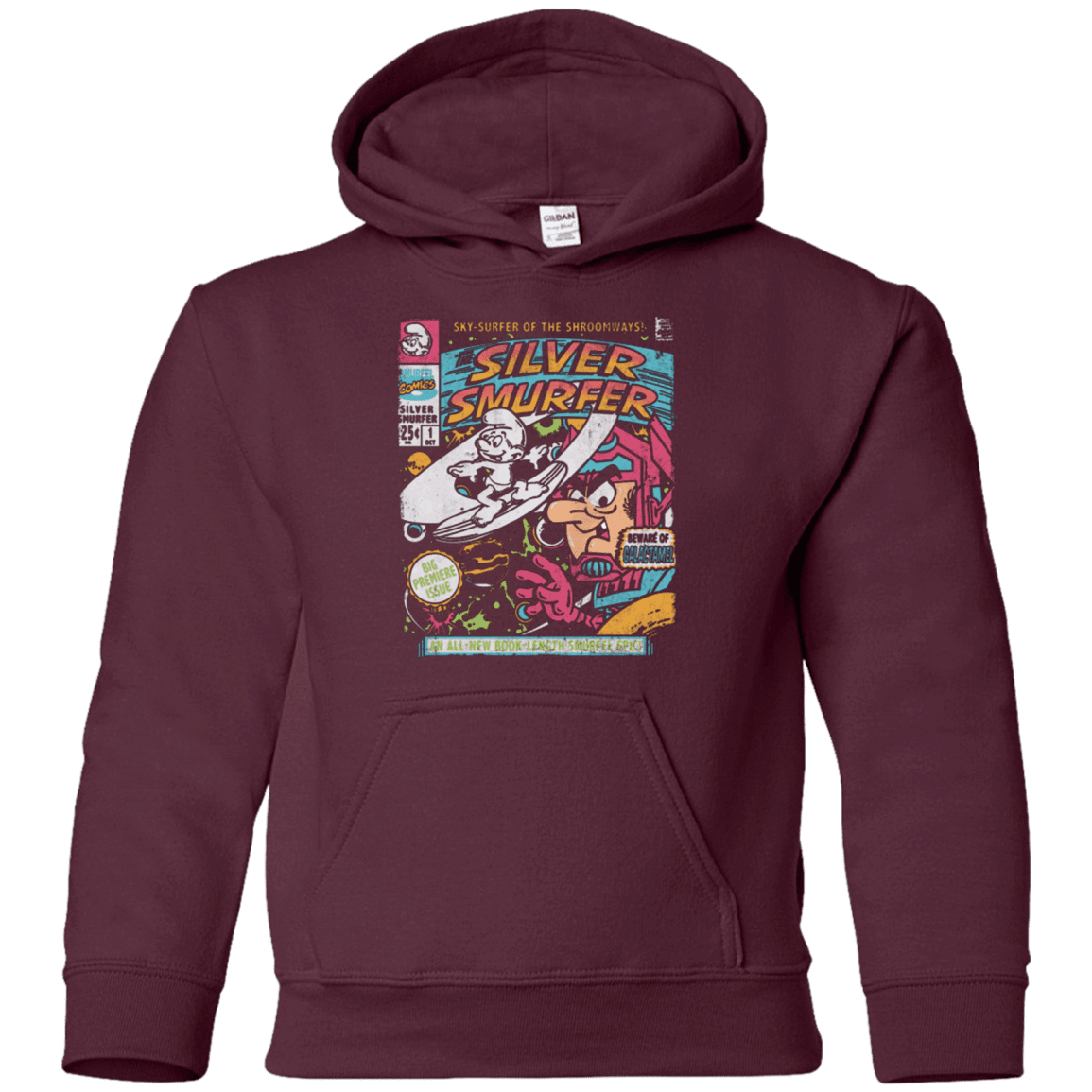 Sweatshirts Maroon / YS Silver Smurfer Youth Hoodie