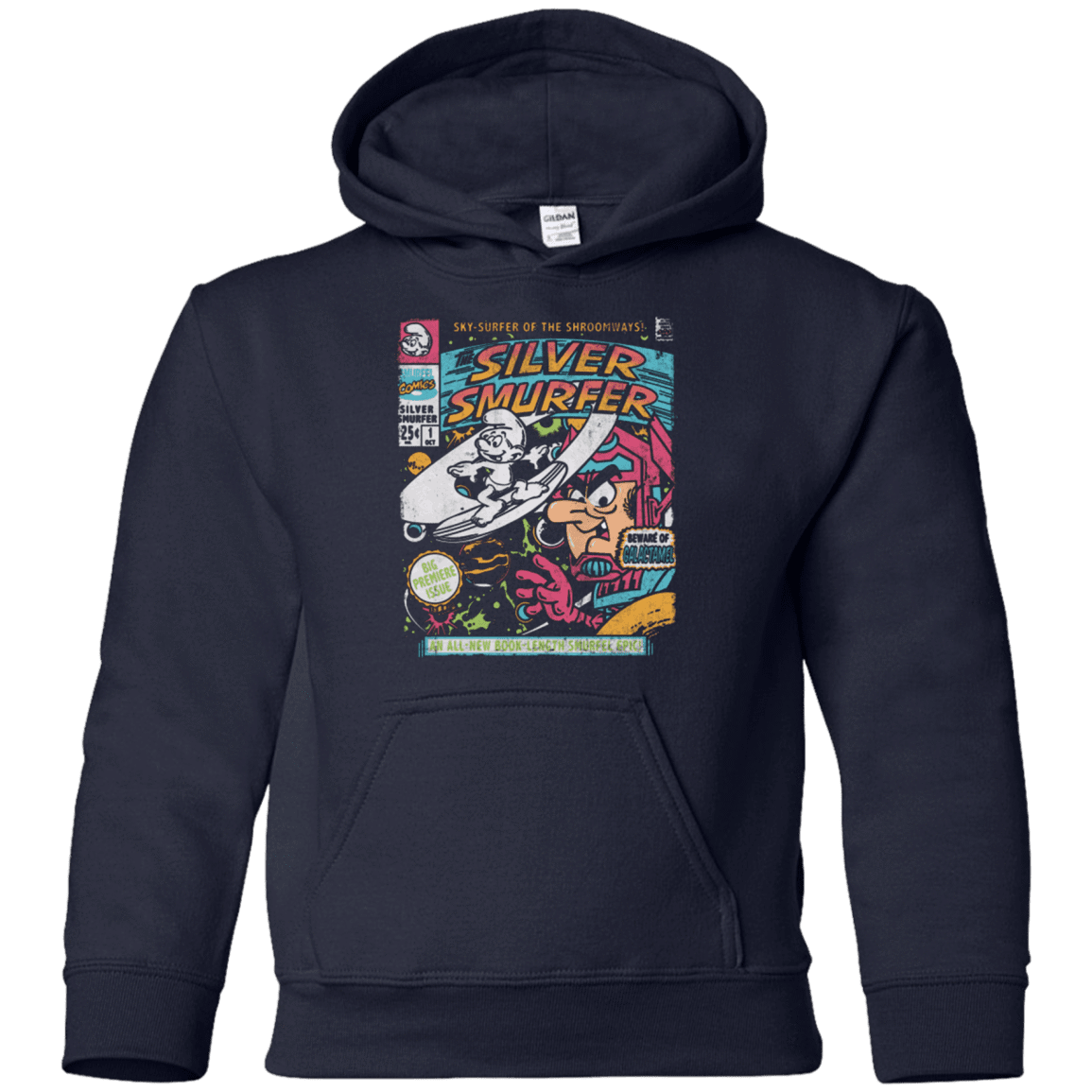 Sweatshirts Navy / YS Silver Smurfer Youth Hoodie