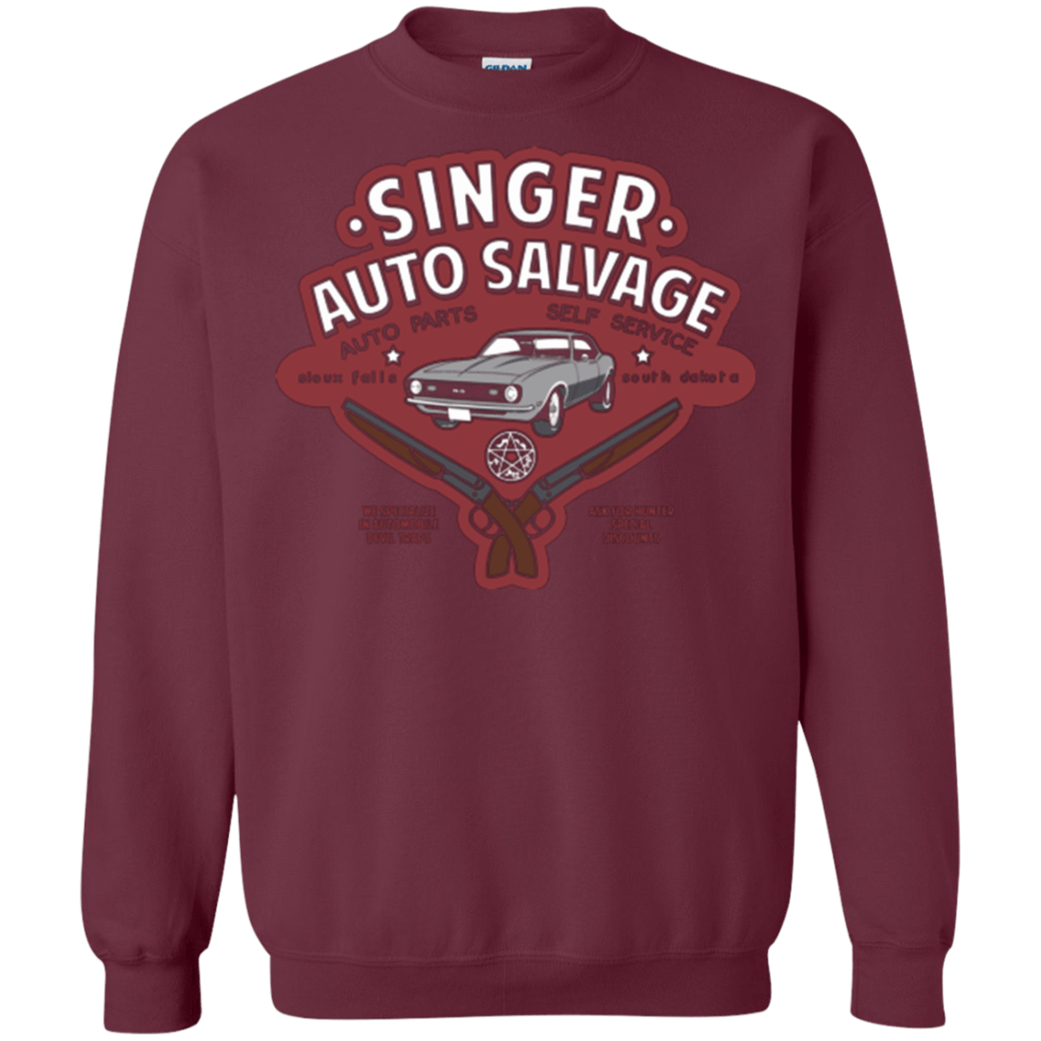 Sweatshirts Maroon / Small Singer Auto Salvage Crewneck Sweatshirt