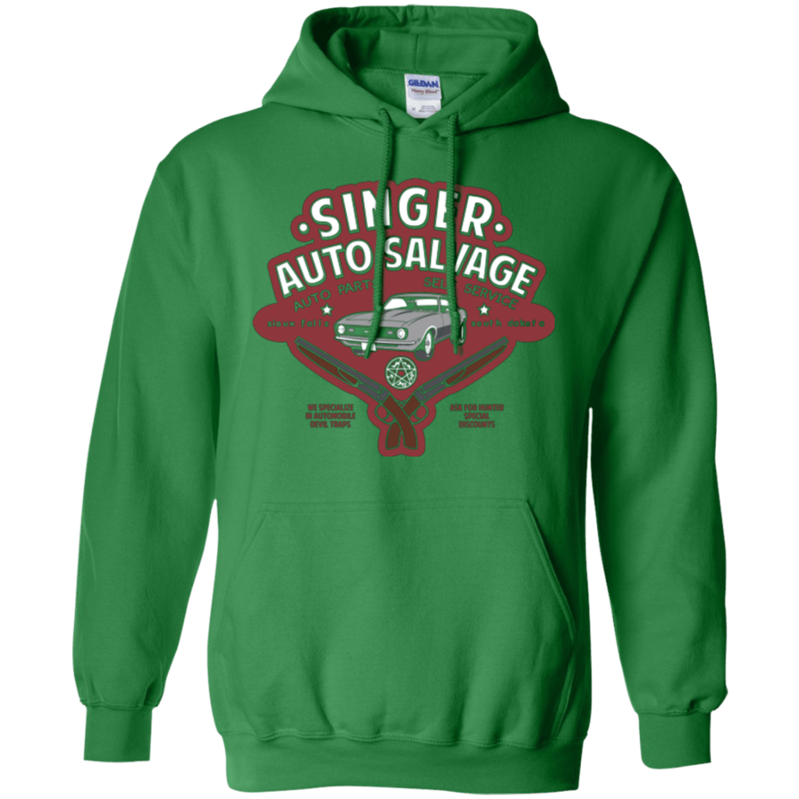 Sweatshirts Irish Green / Small Singer Auto Salvage Pullover Hoodie