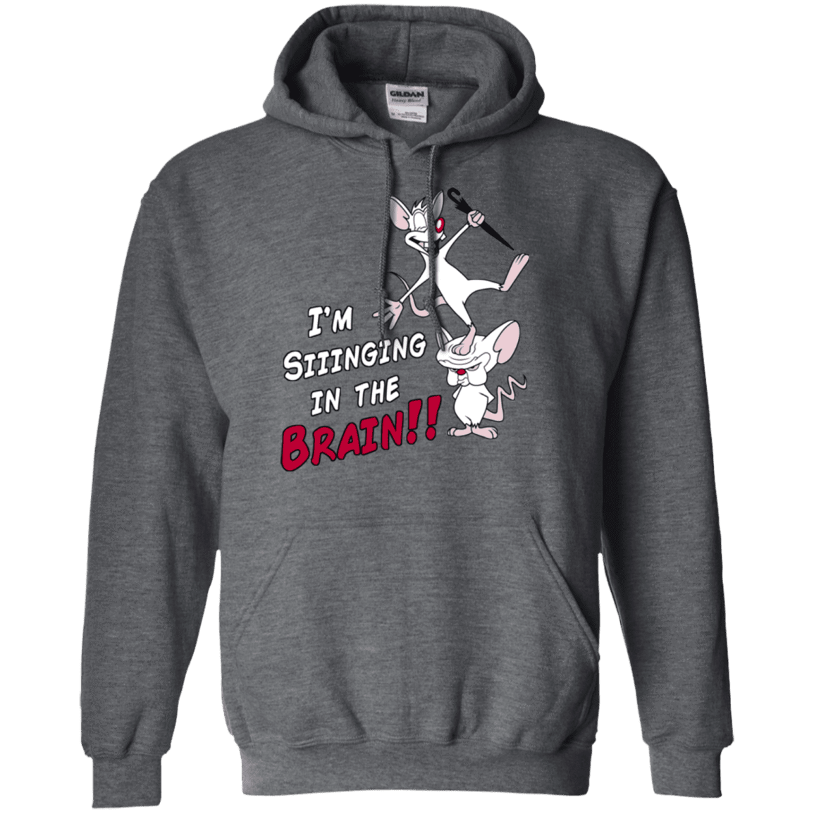 Sweatshirts Dark Heather / S Singing In The Brain Pullover Hoodie